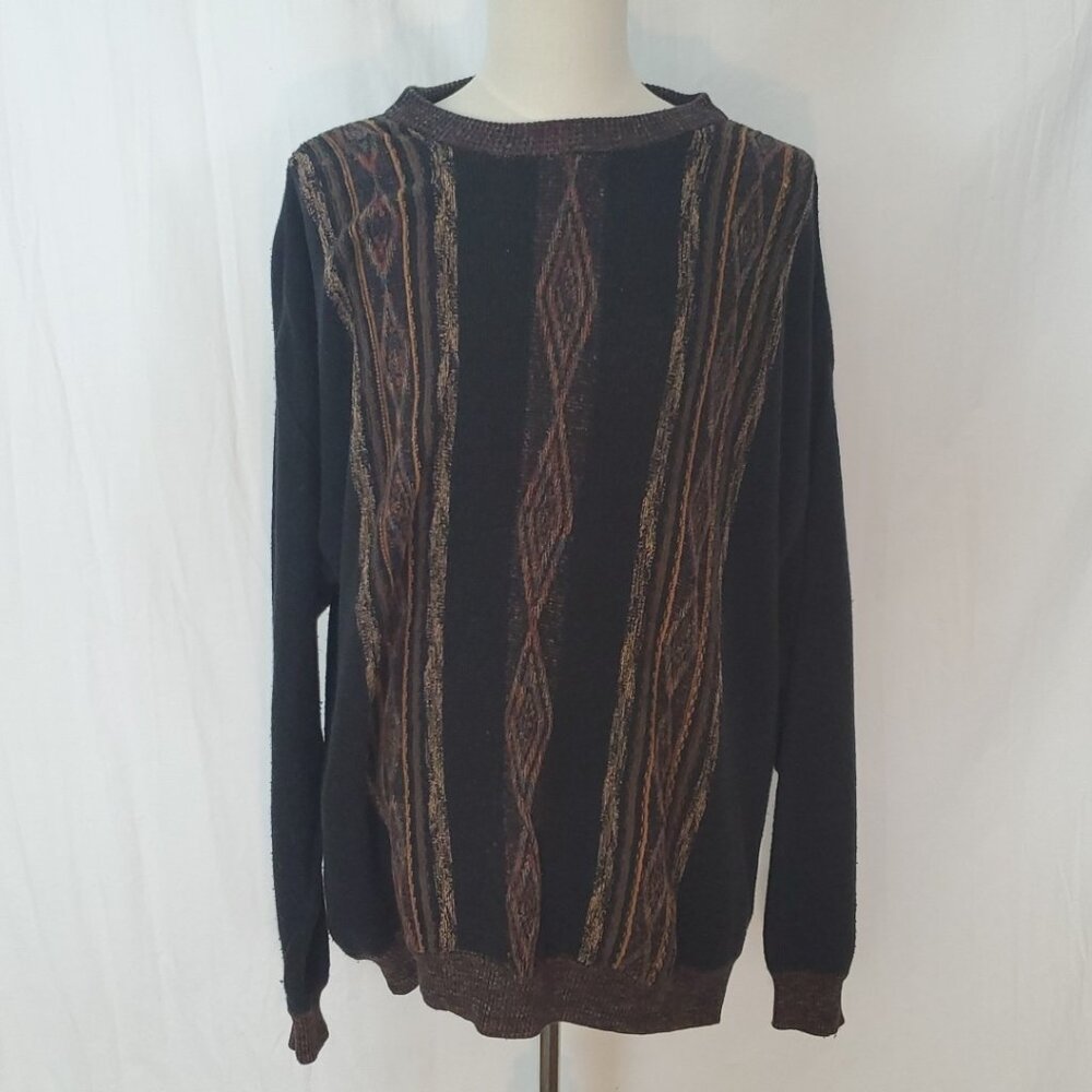 Harbor Bay Vintage Multicolor Geometric Men's Size 3XL Sweater 90's Cosby Style